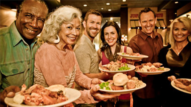 guests at the buffet