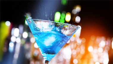 a blue cocktail
